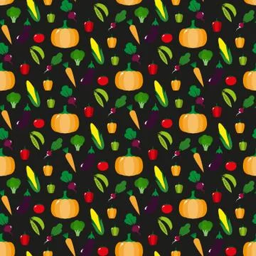 Vegetables. Seamless pattern. Vector illustration Stock Illustration