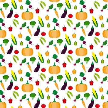 Vegetables. Seamless pattern. Vector illustration Stock Illustration