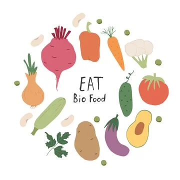 Vegetables seamless pattern. Vegetarian healthy bio food background, Vegan or Stock Illustration