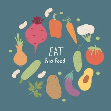 Vegetables seamless pattern. Vegetarian healthy bio food background, Vegan or 스톡 일러스트