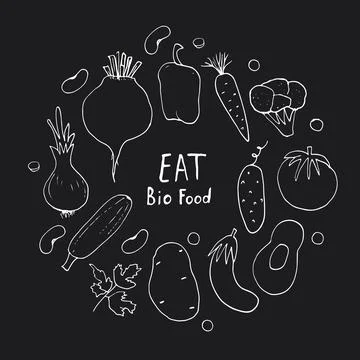 Vegetables seamless pattern. Vegetarian healthy bio food background, Vegan or Stockillustratie