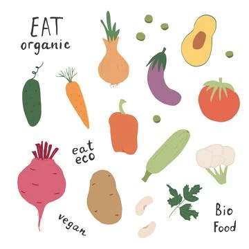 Vegetables seamless pattern. Vegetarian healthy bio food background, Vegan or Illustrazione stock