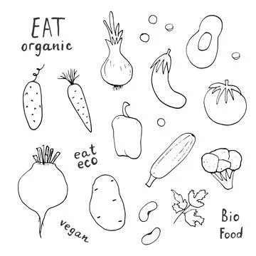 Vegetables seamless pattern. Vegetarian healthy bio food background, Vegan or Illustrazione stock
