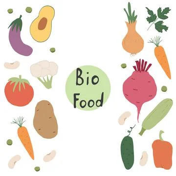Vegetables seamless pattern. Vegetarian healthy bio food background, Vegan or Stock Illustration