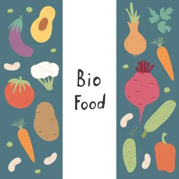 Vegetables seamless pattern. Vegetarian healthy bio food background, Vegan or Stockillustratie