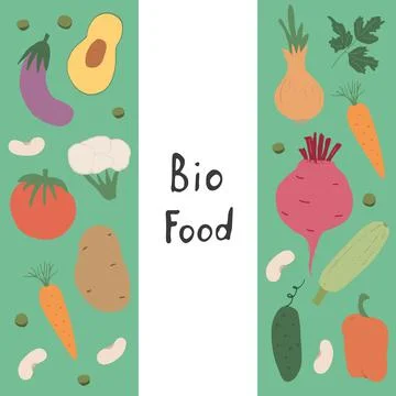 Vegetables seamless pattern. Vegetarian healthy bio food background, Vegan or 스톡 일러스트