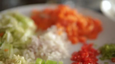 Vegetables segmented focusing Video stock 146777802