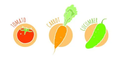 Vegetables set illustrations Stock Illustration