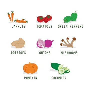 Vegetables set vector Stock Illustration