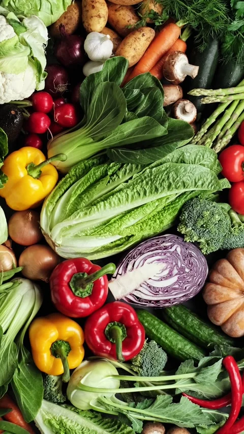 Vegetables set. Vegetables backdrop. Vegetables background. Healthy food Stock Footage 272254489