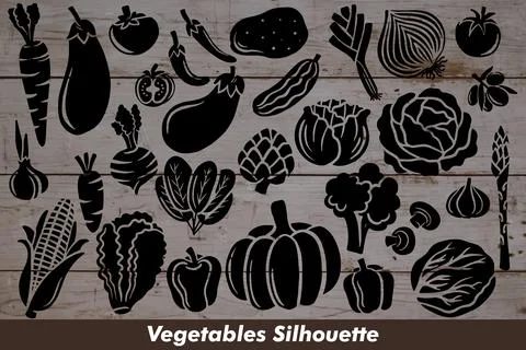 Vegetables Silhouette Stock Illustration