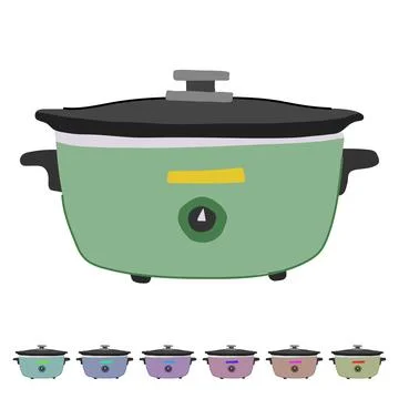Vegetables slow cooker vector cartoon graphic Illustrazione stock