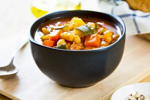 Vegetables soup with chickpea Stock Photos