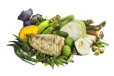 Vegetables stack of Chaitra Sankranti. traditional mix vegetable known as Pac Stock Photos