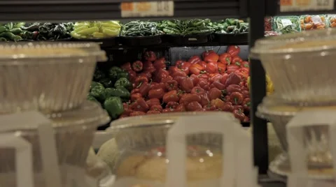 Vegetables in supermarket Stock Footage 61132776