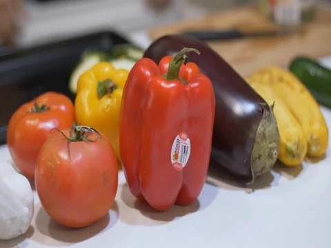 Vegetables on a table Stock Footage 80543522