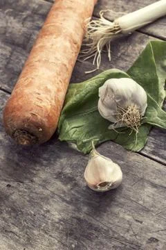 Vegetables on table Foto stock