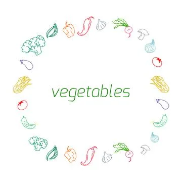 Vegetables text background Stock Illustration