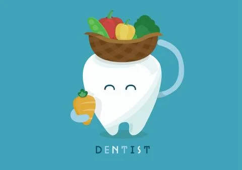 Vegetables of tooth for healthy Stock Illustration