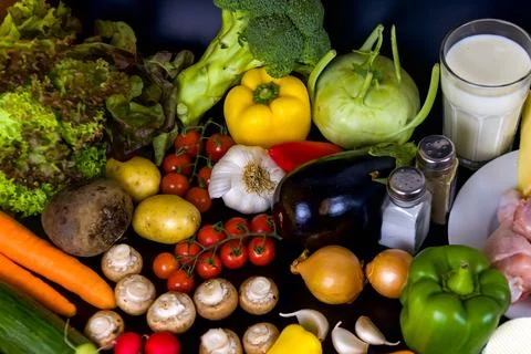 Vegetables top view Stock Photos