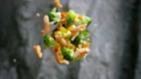 Vegetables tossing up towards camera Stock Footage 219528540