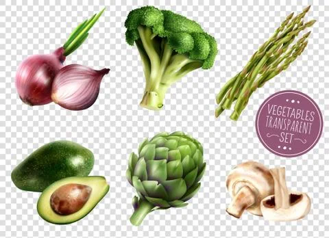 Vegetables Transparent Set Stock Illustration