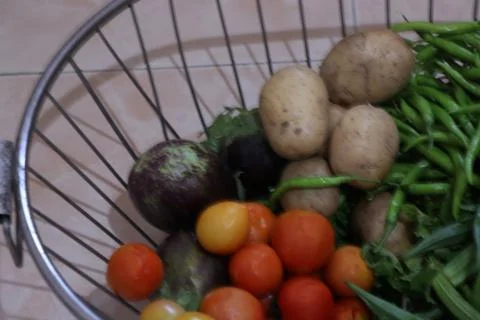 Vegetables used in a kitchen Stock Photos