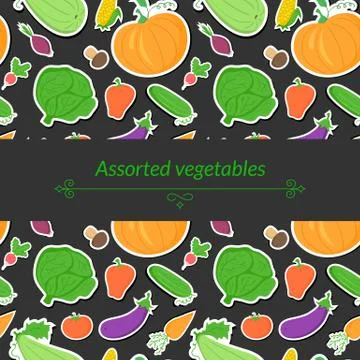 Vegetables vector background Stock Illustration
