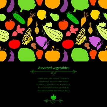 Vegetables vector background Stock Illustration