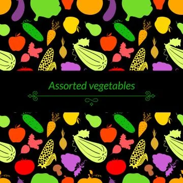 Vegetables vector background Illustrazione stock