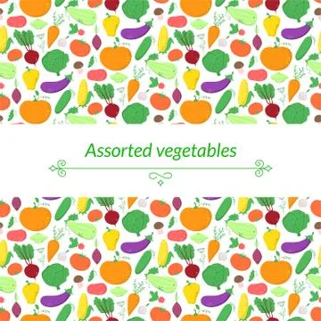 Vegetables vector background Stock Illustration
