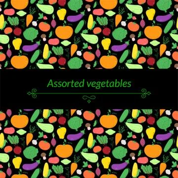 Vegetables vector background Stock Illustration