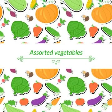 Vegetables vector background Stock Illustration