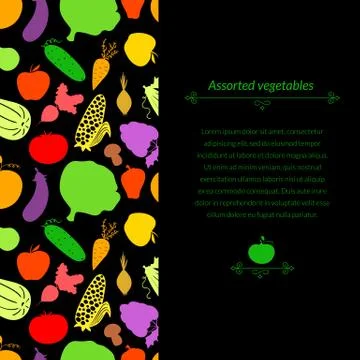 Vegetables vector background Stock Illustration