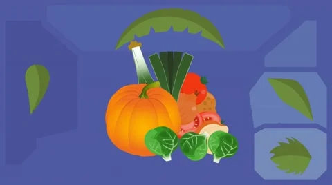 Vegetables  - Vector Graphics - Food Animation - leaves 02 Stock Footage 61307155