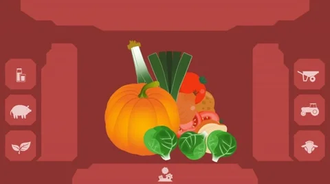 Vegetables  - Vector Graphics - Food Animation - menu Stock Footage 61307164