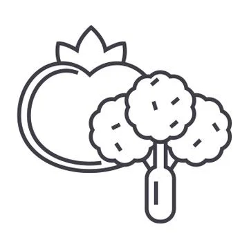 Vegetables vector line icon, sign, illustration on background, editable strok Stock Illustration
