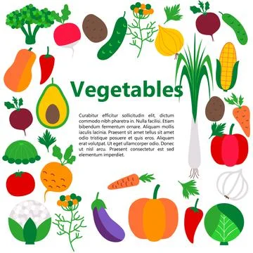 Vegetables web banner Stock Illustration