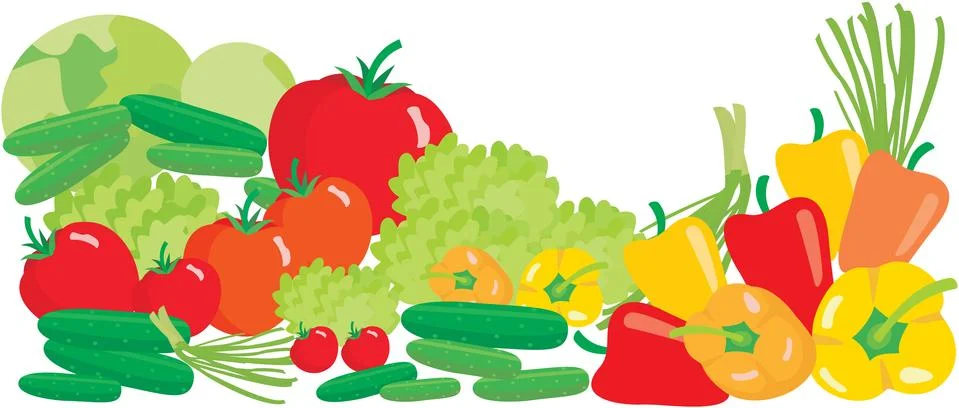 Vegetables on a white background Stock Illustration