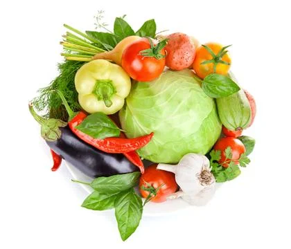 Vegetables on a white background Stock Photos