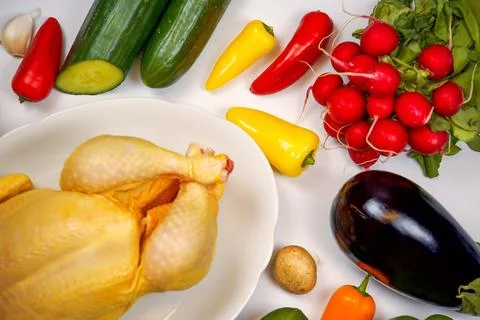 Vegetables on a white background Stock Photos