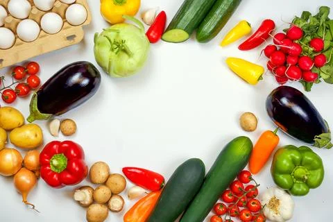 Vegetables on a white background Stock Photos