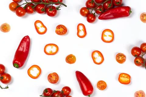  vegetables on a white background Stock Photos