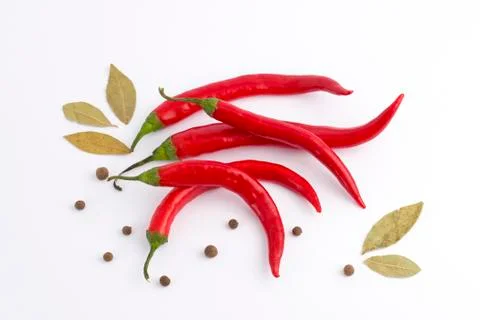 Vegetables on a white background. Red bitter pepper on a white background Stock Photos
