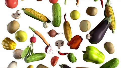 Vegetables white Stock Footage 69867551