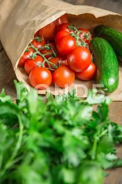 Vegetables on wood background Stock Photos