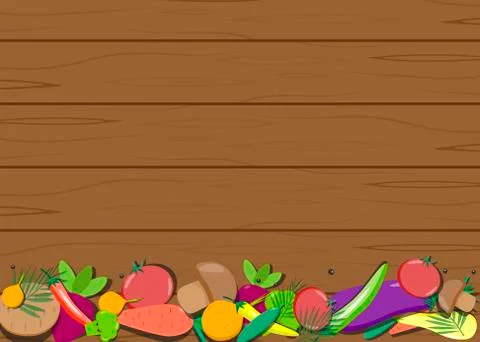 Vegetables wooden board Illustrazione stock