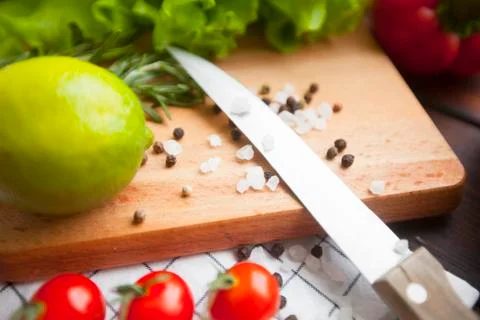 Vegetables on a wooden table Stock Photos