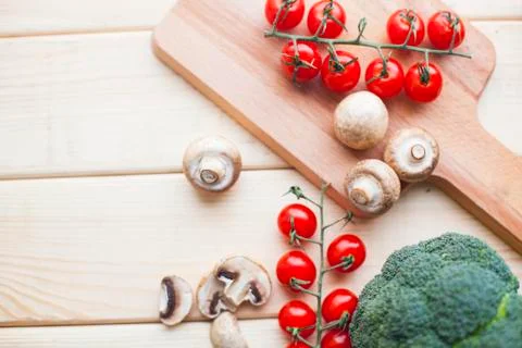 Vegetables on a wooden table Foto stock