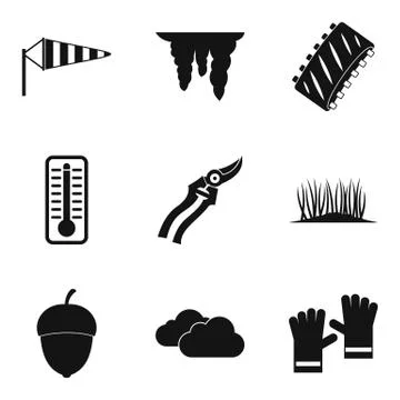 Vegetal icons set, simple style Stock Illustration